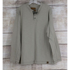 Venado Mens Size Large Crew Neck Long Sleeve Shirt Beige Tan